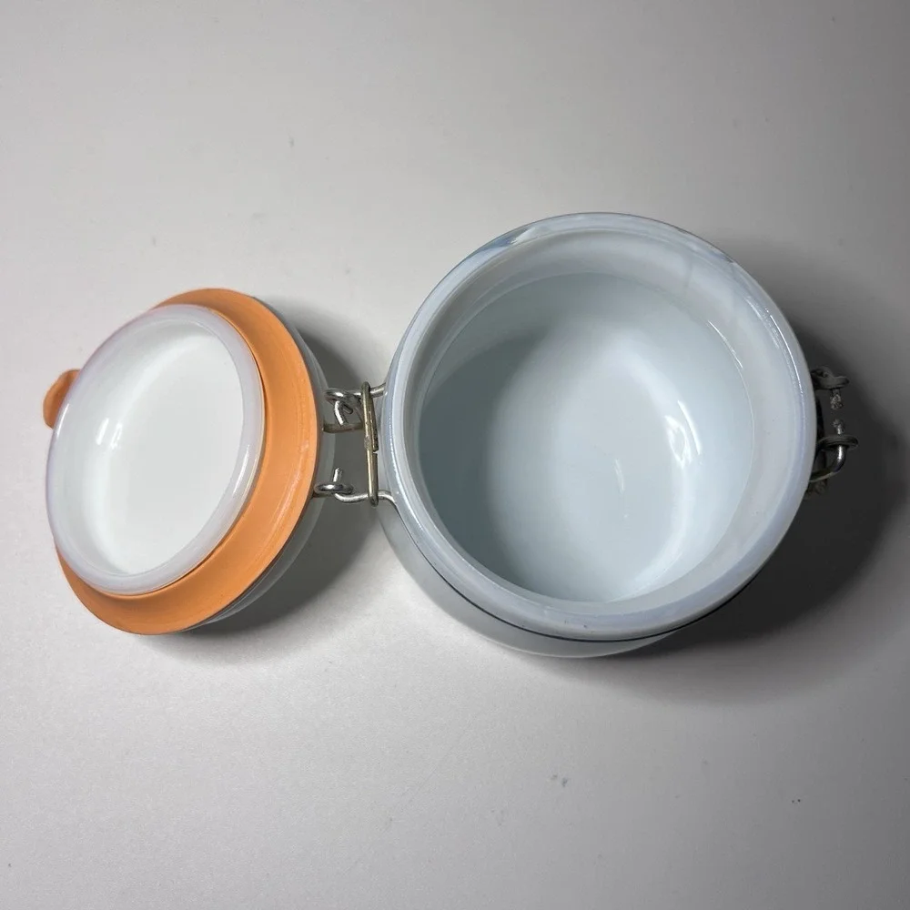 Vintage Milk Glass Wheaton Lidded Jar Canister Bale Clamp Locking Rubber Gasket‎
